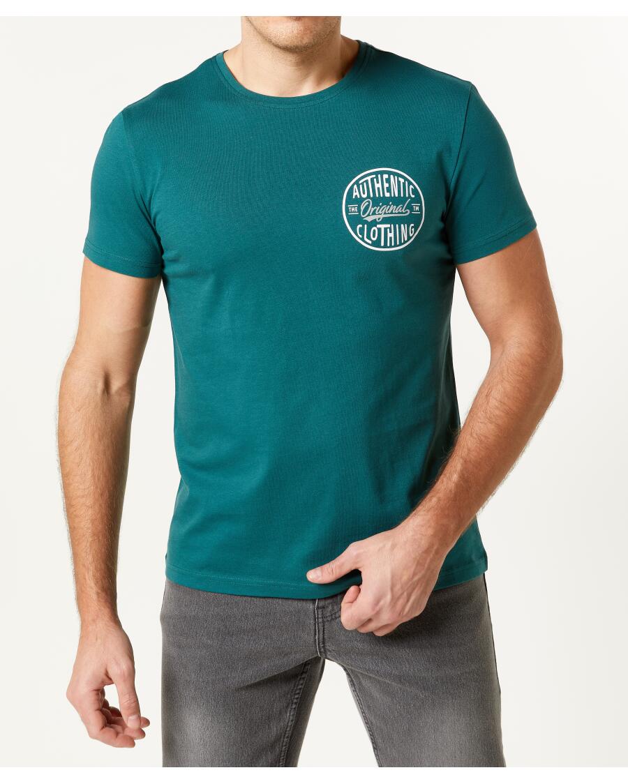 T-Shirt mit Front- und Rückenprint tanne