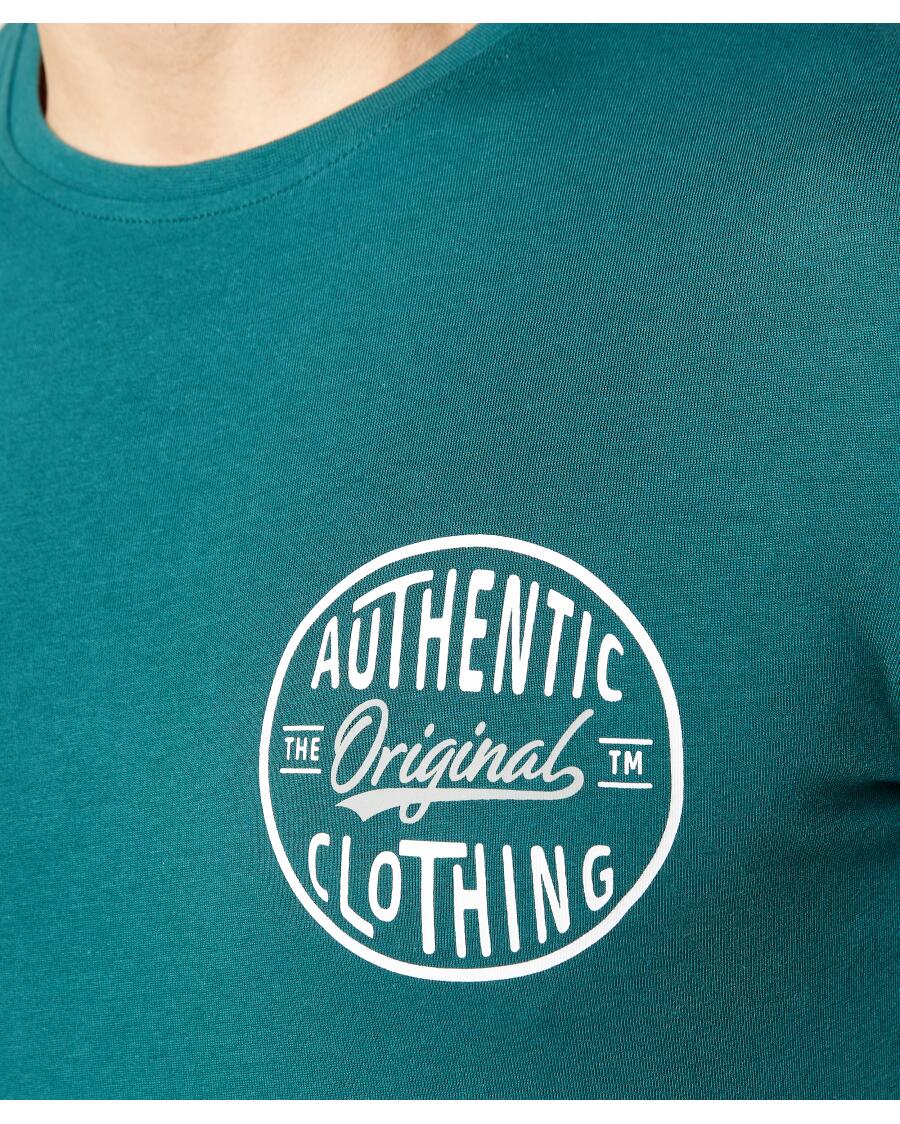 T-Shirt z nadrukiem z przodu i z tyłu okrągły dekolt