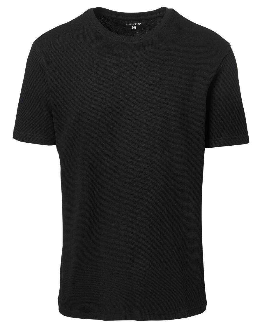 T-Shirt prążkowany Identic, okrągły dekolt