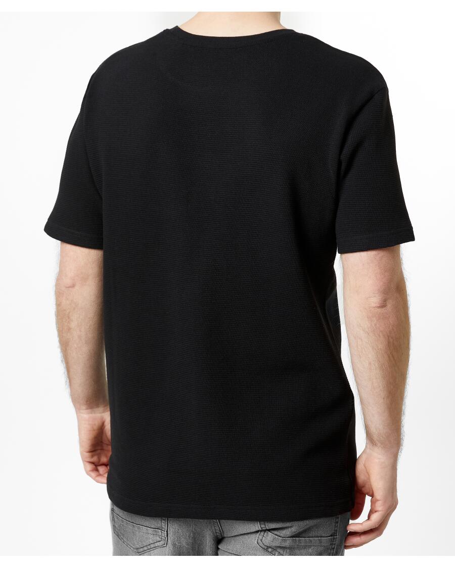 T-Shirt prążkowany Identic, okrągły dekolt