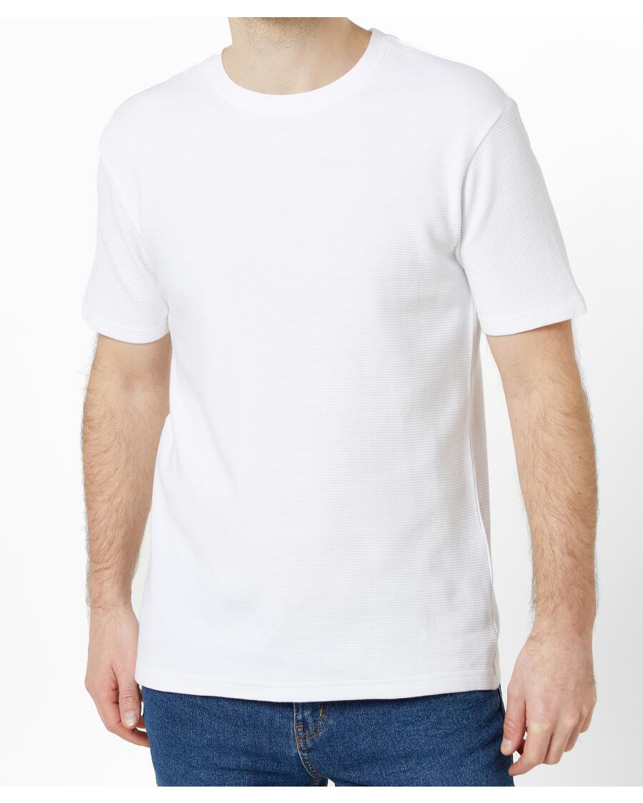 T-Shirt prążkowany biały