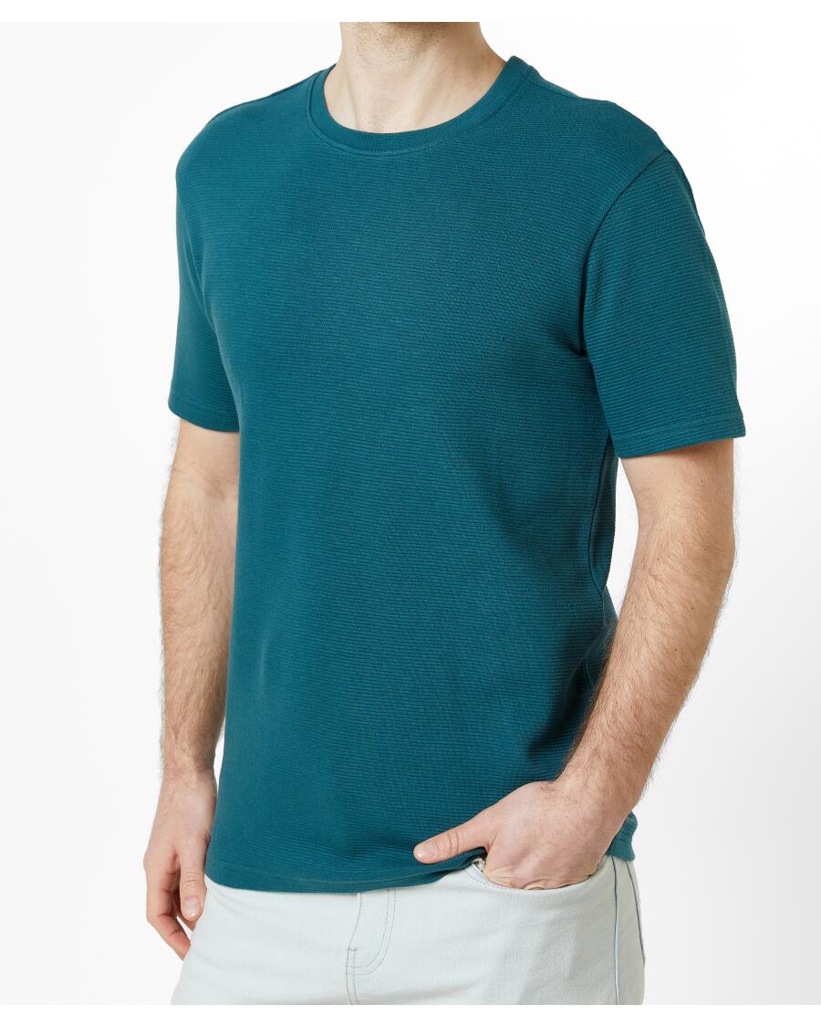 Geripptes T-Shirt tanne