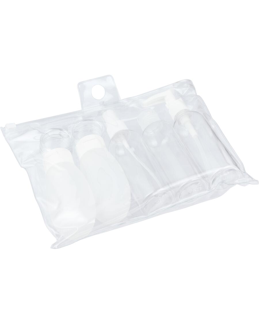 GIMS Reiseflaschen-Set – 6 Transparente Quetschflaschen Für Shampoo, Duschgel & Co.