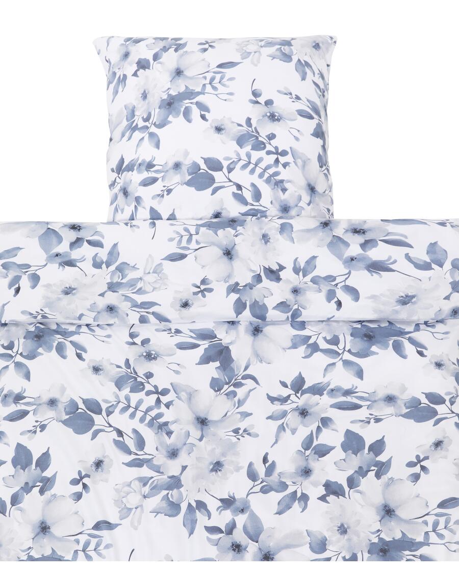 Beddengoed gebloemd microvezel blauw