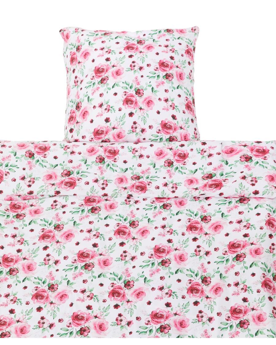 Beddengoed gebloemd microvezel roze