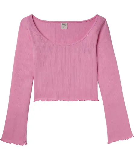 Cropped shirt met lange mouwen