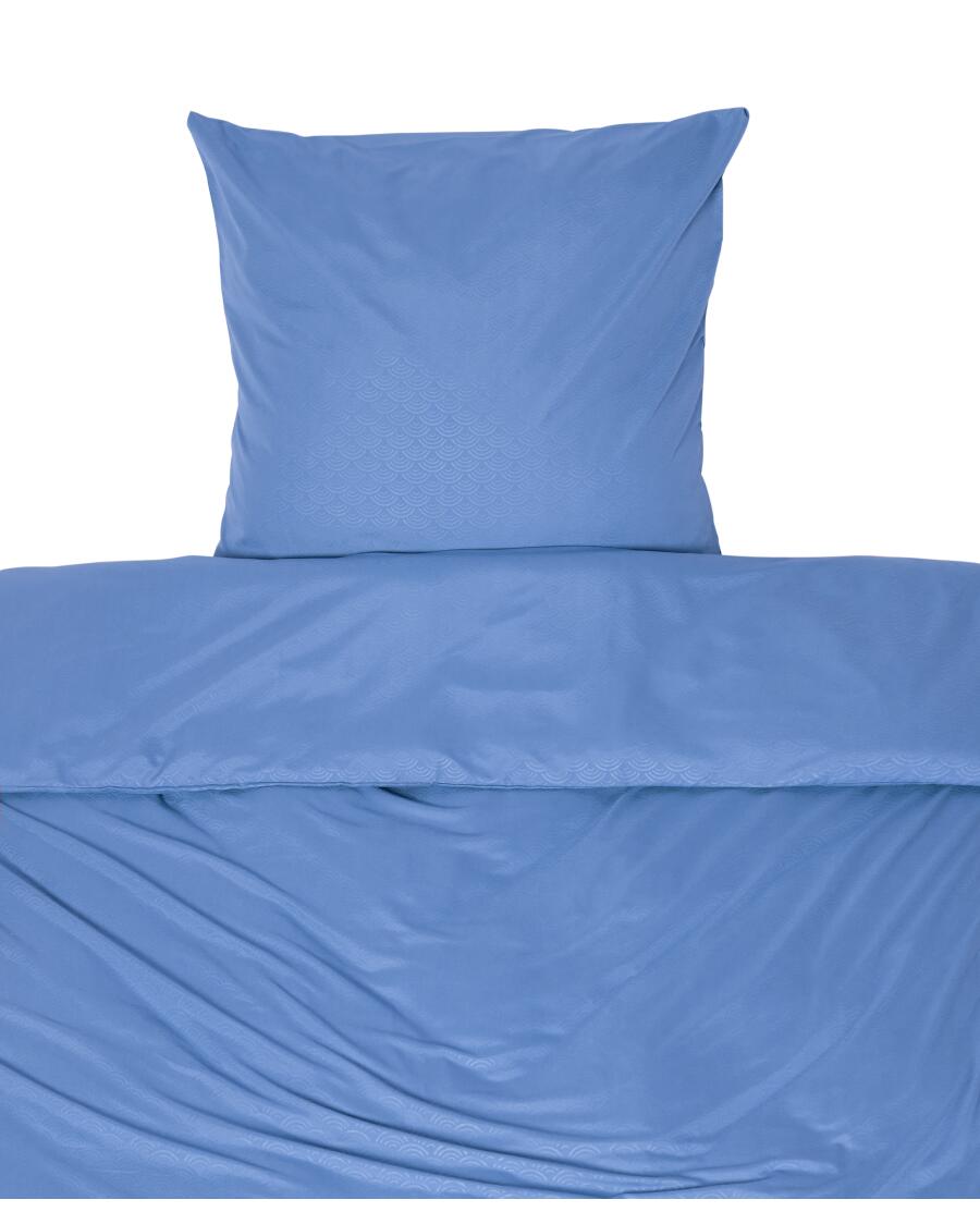 Mikrofaser-Bettwäsche mit geprägtem Muster blau