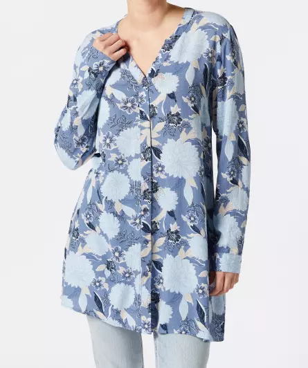 Longbluse mit Blumendruck