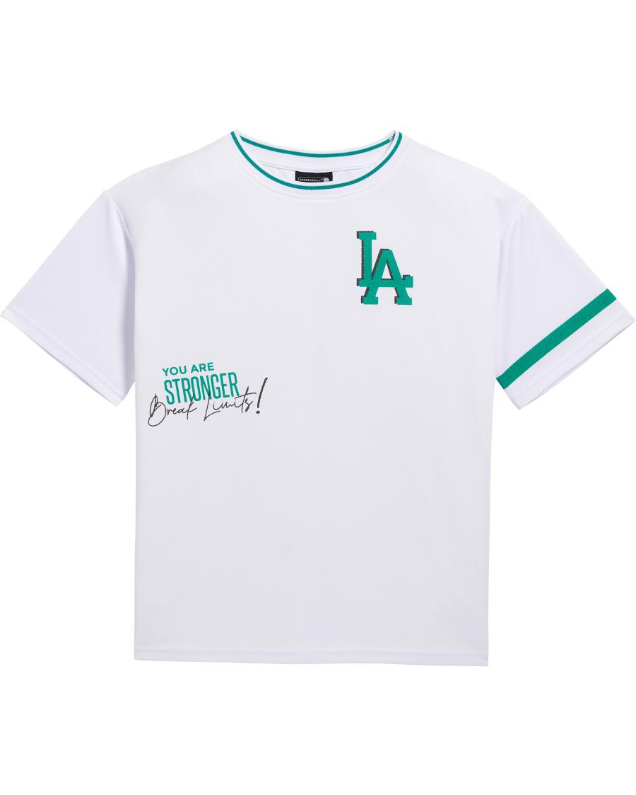 Sport-Shirt mit Front- und Backprint weiß