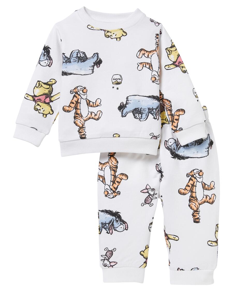 Newborn Winnie Pooh Jogginganzug weiß gemustert