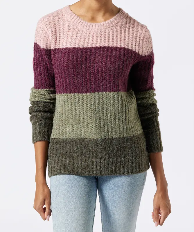 Strickpullover mit Blockstreifen