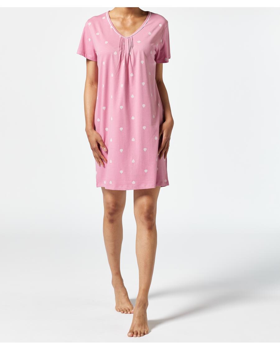 Bigshirt mit Biesen rosa bedruckt