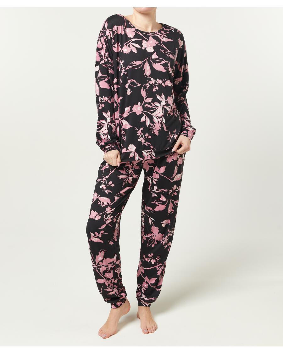 Pyjama schwarz bedruckt
