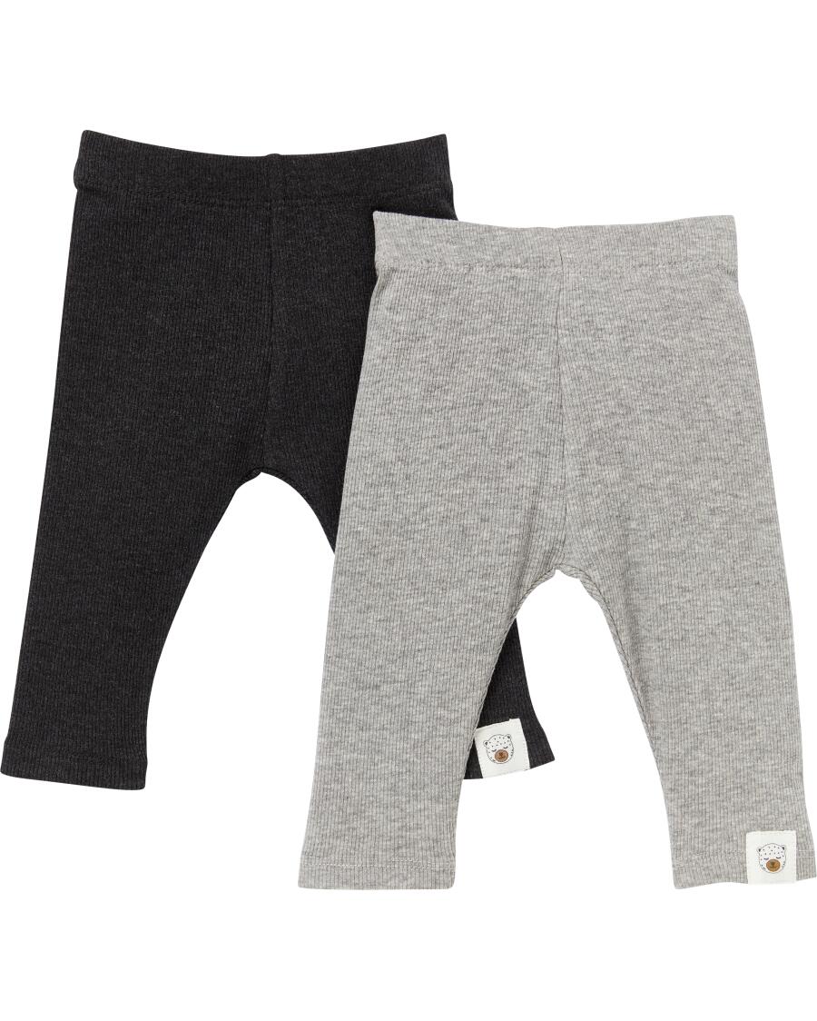 Legging geribbeld antraciet gemeleerd