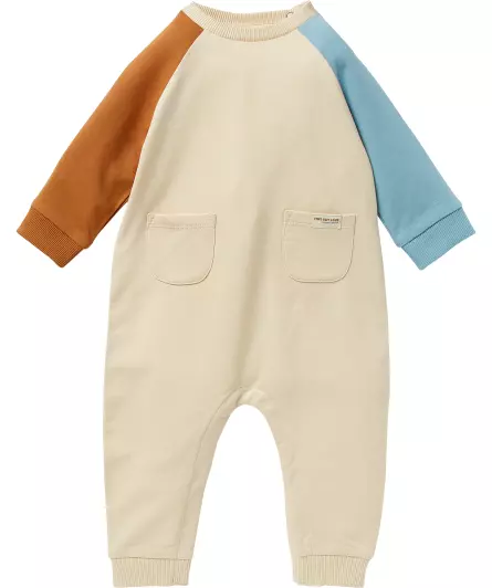 Newborn Strampler mit Kontrastärmeln