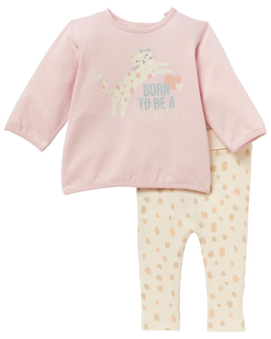 Langarmshirt + Leggings hellrosa