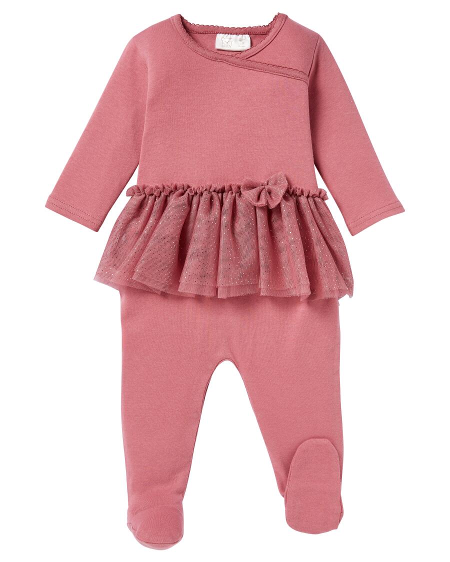 Newborn Strampler mit Tüllrock rosa