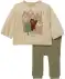 Newborn Langarmshirt + Hose offwhite