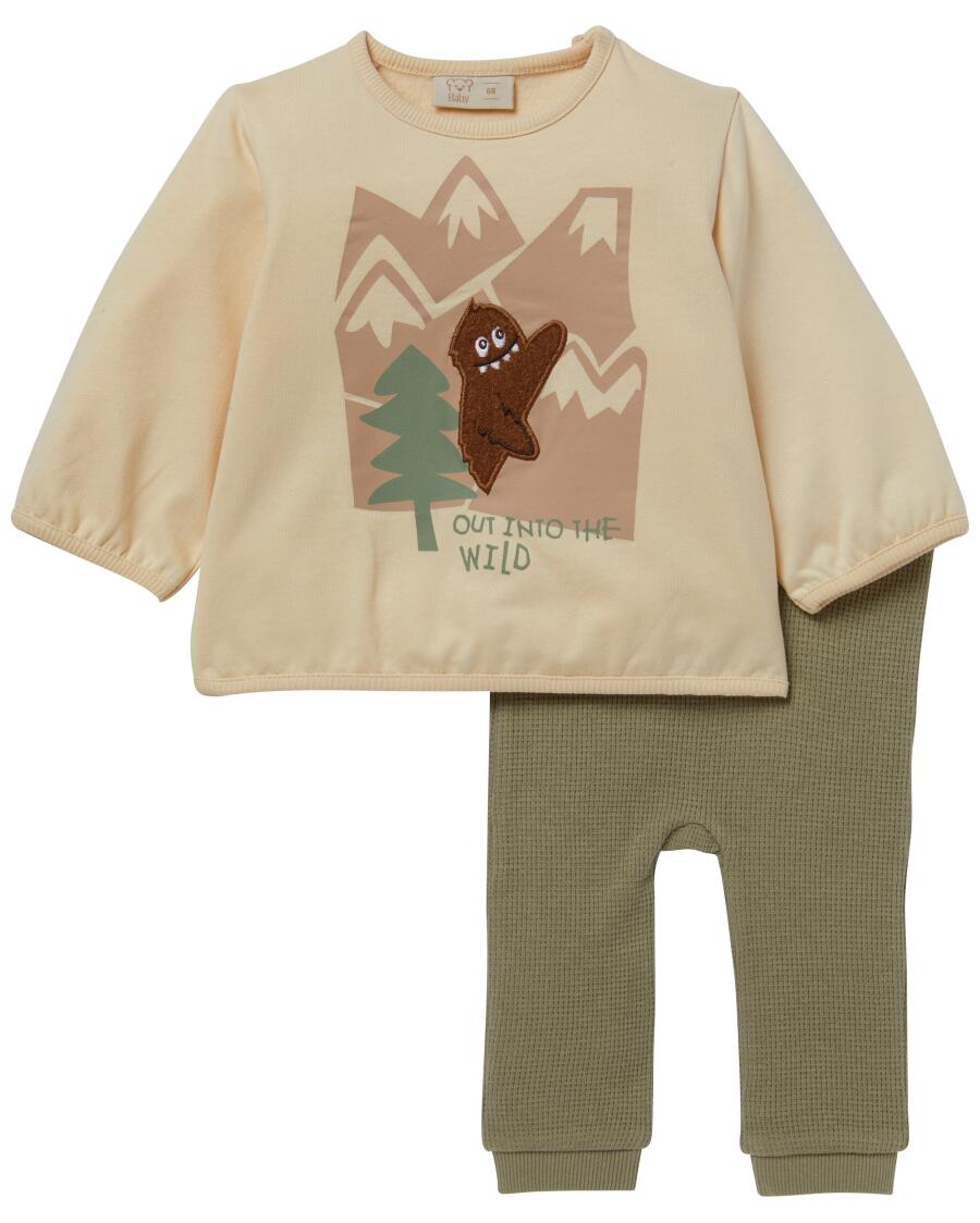 Newborn Langarmshirt + Hose offwhite