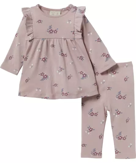 Langarmshirt + Leggings mit Blumen