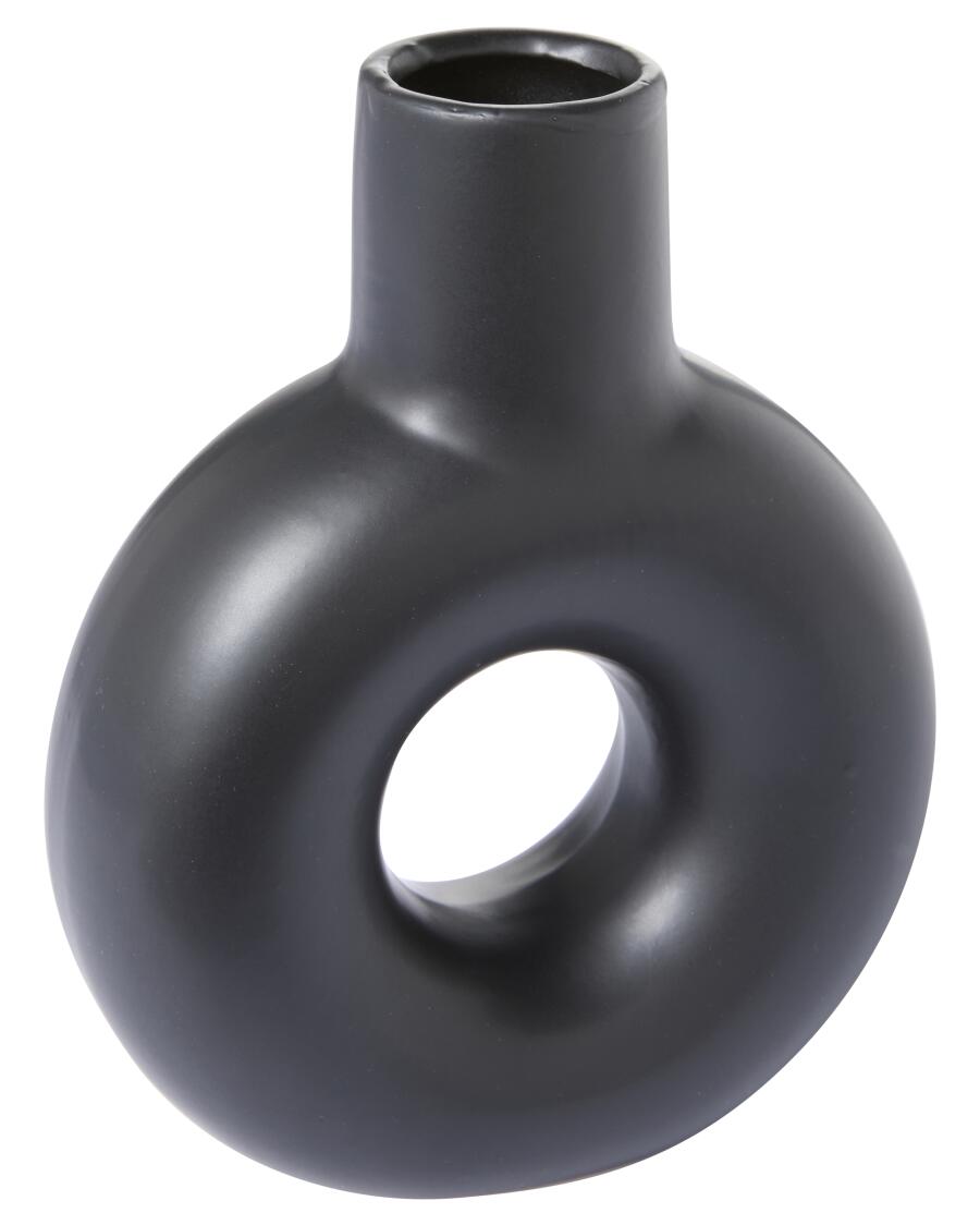 Wazon ceramiczny z otworem czarny