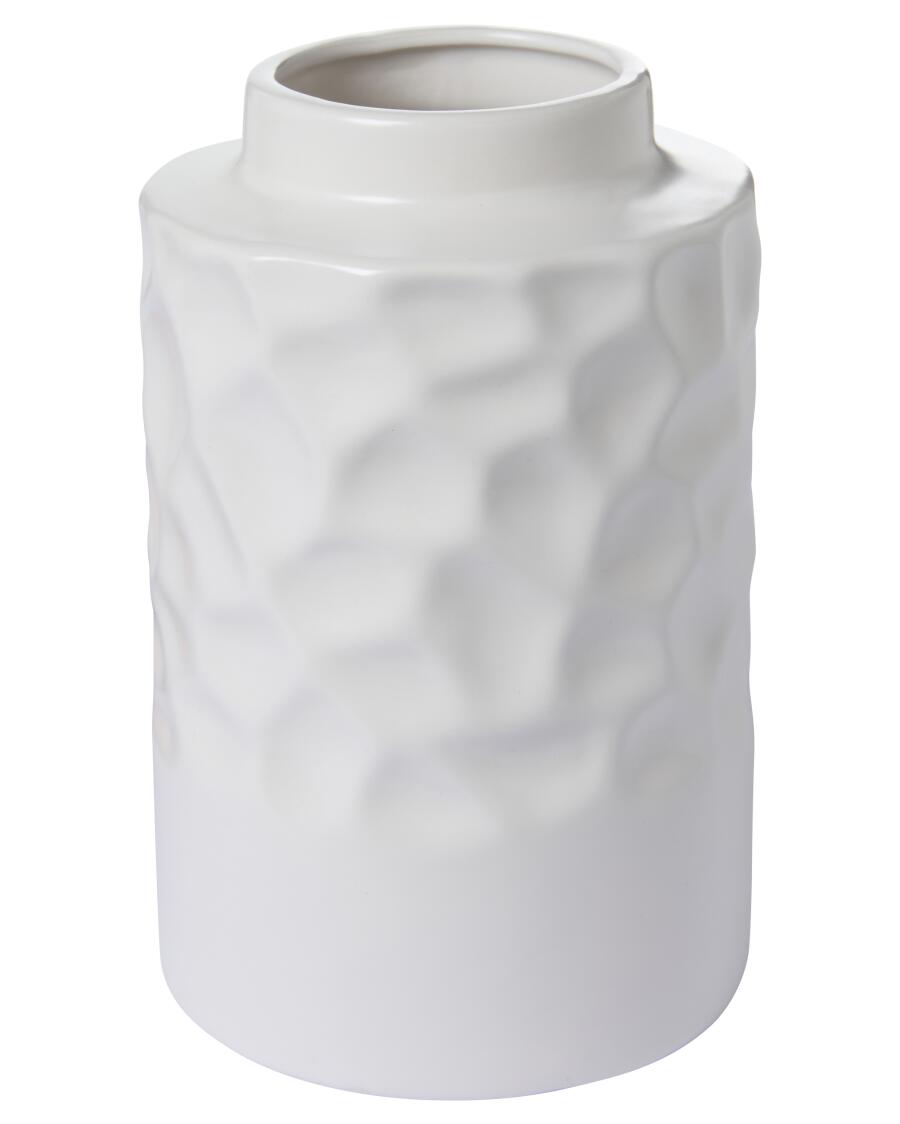 Keramikvase mit Dellen weiß