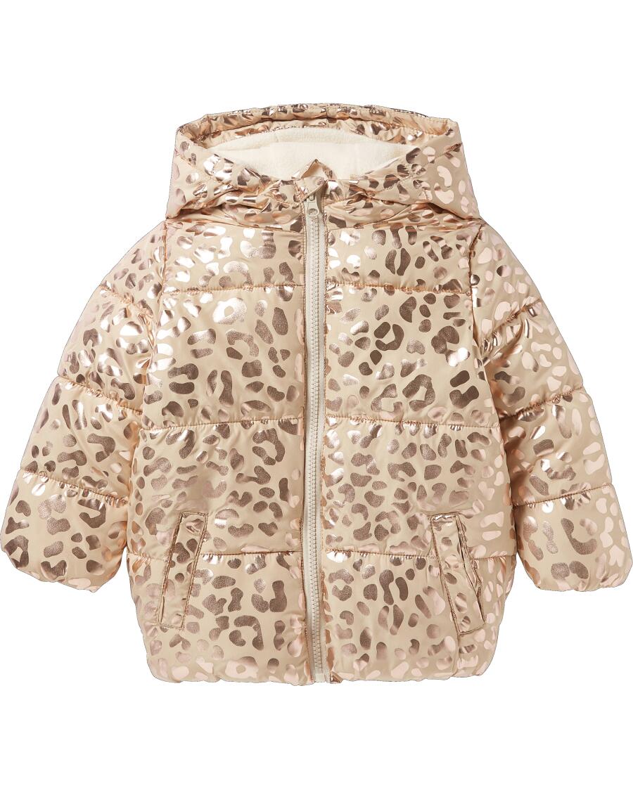 Steppjacke mit glänzendem Muster naturfarben