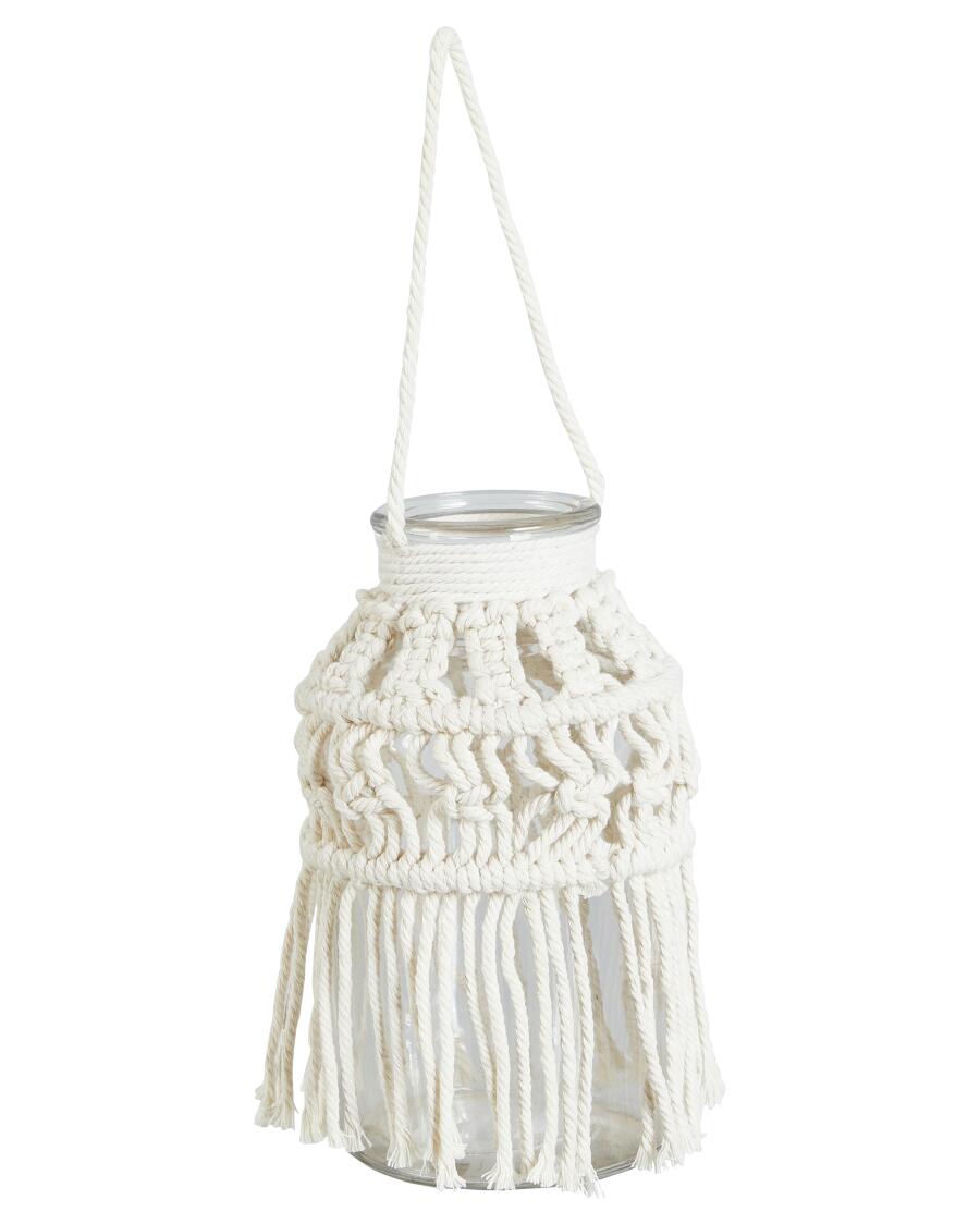 Glasvase Makramee transparent