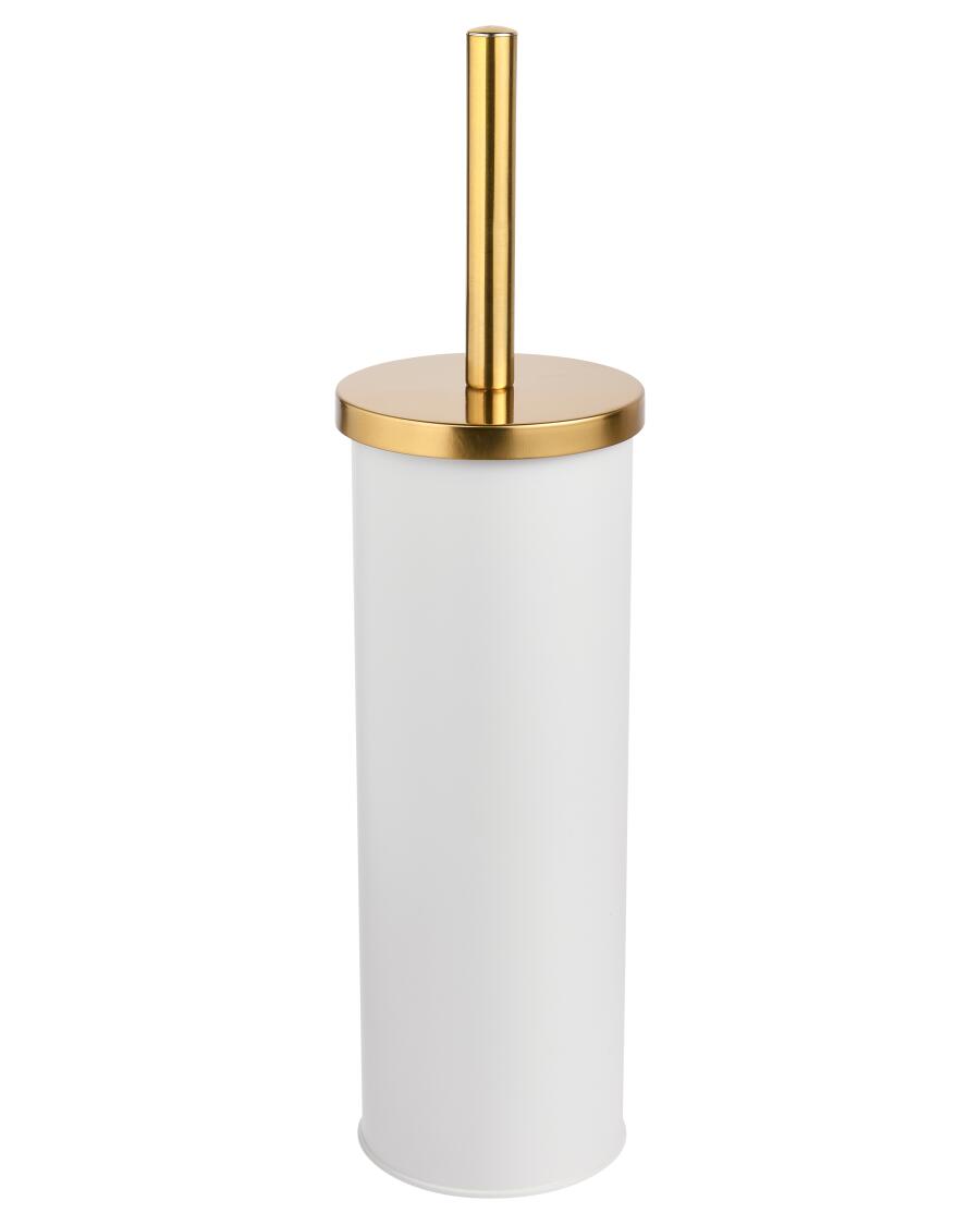 WC-Bürste mit Metallbehälter Weiß/gold