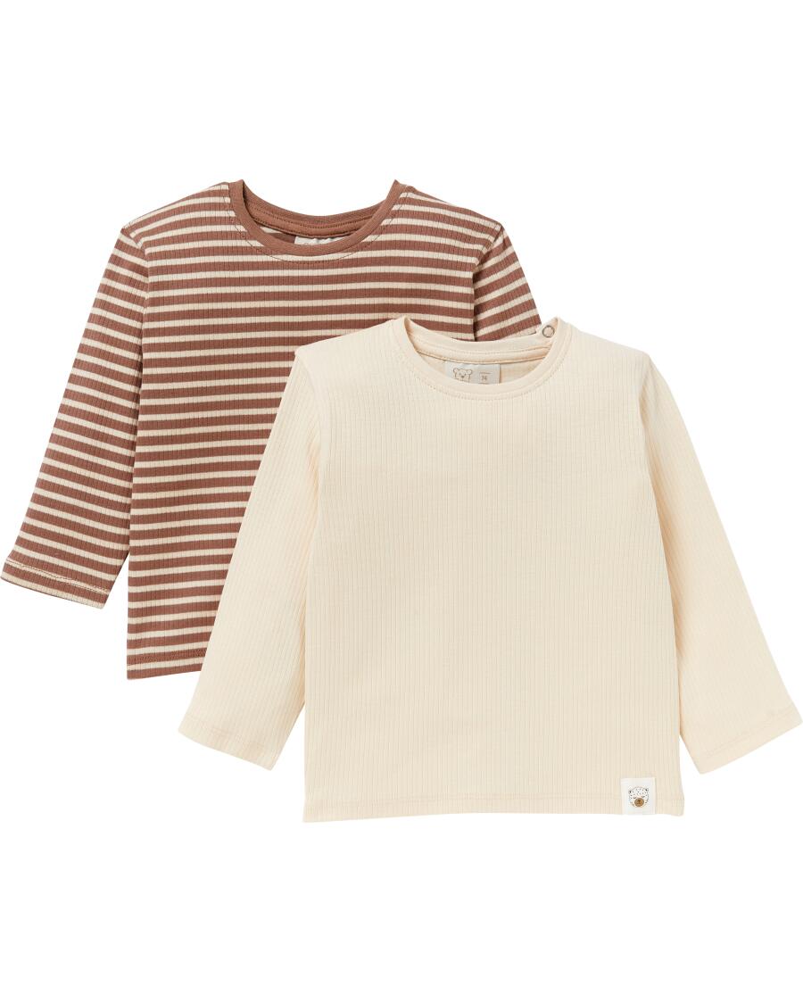 Doppelpack Langarmshirt offwhite