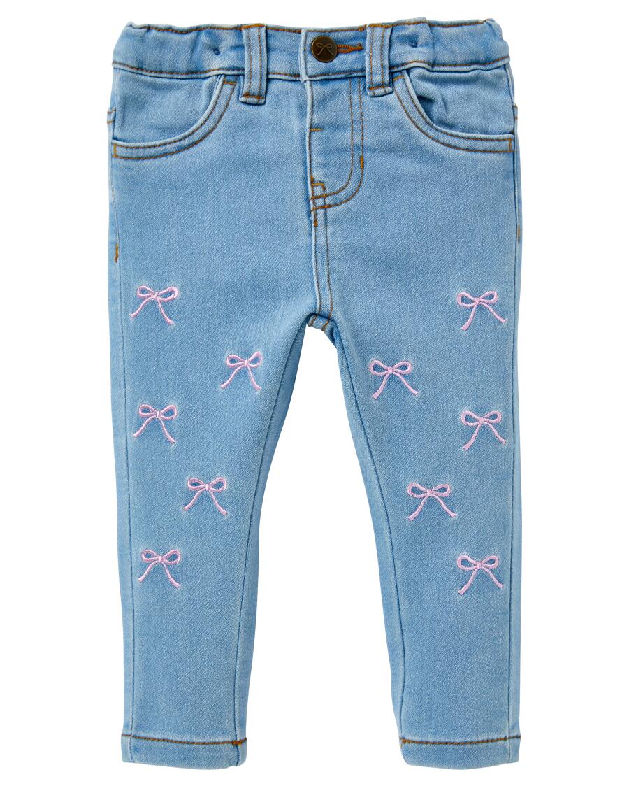 Jeans mit Stickereien jeansblau