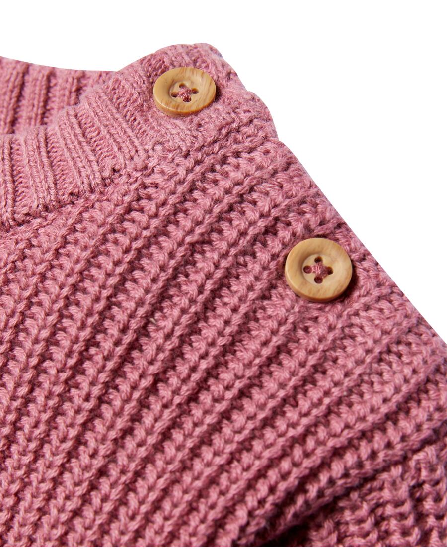 Sweter z dzianiny Teddykopf_Baby, zatrzaski na ramionach