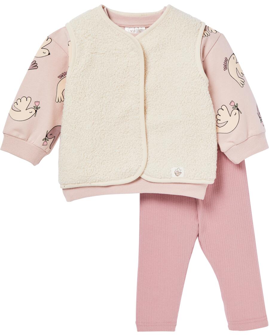 Weste + Sweatshirt + Leggings altrosa