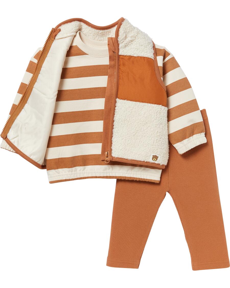 Weste + Sweatshirt + Leggings hellbraun