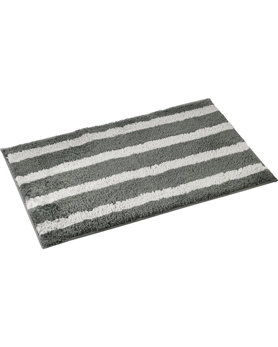Maritime Badematte grau gestreift
