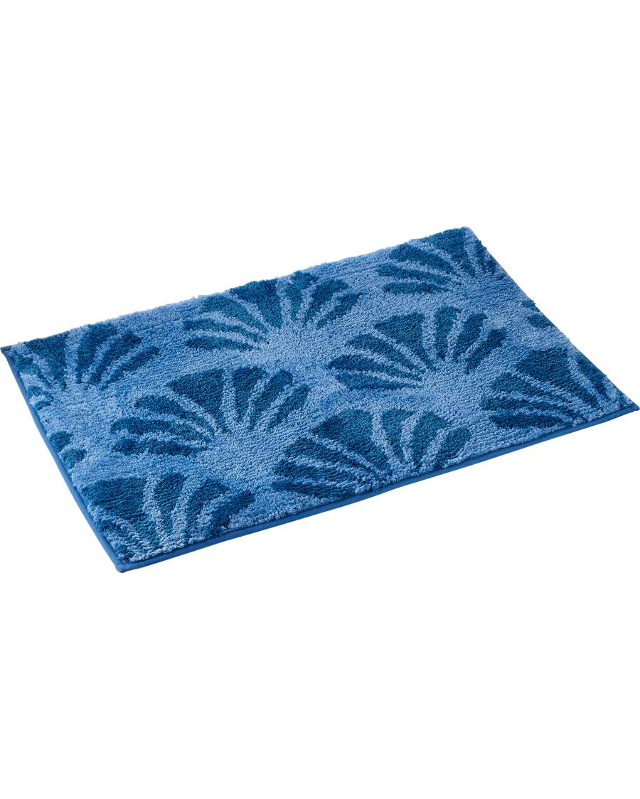 Maritime Badematte dunkelblau gemustert