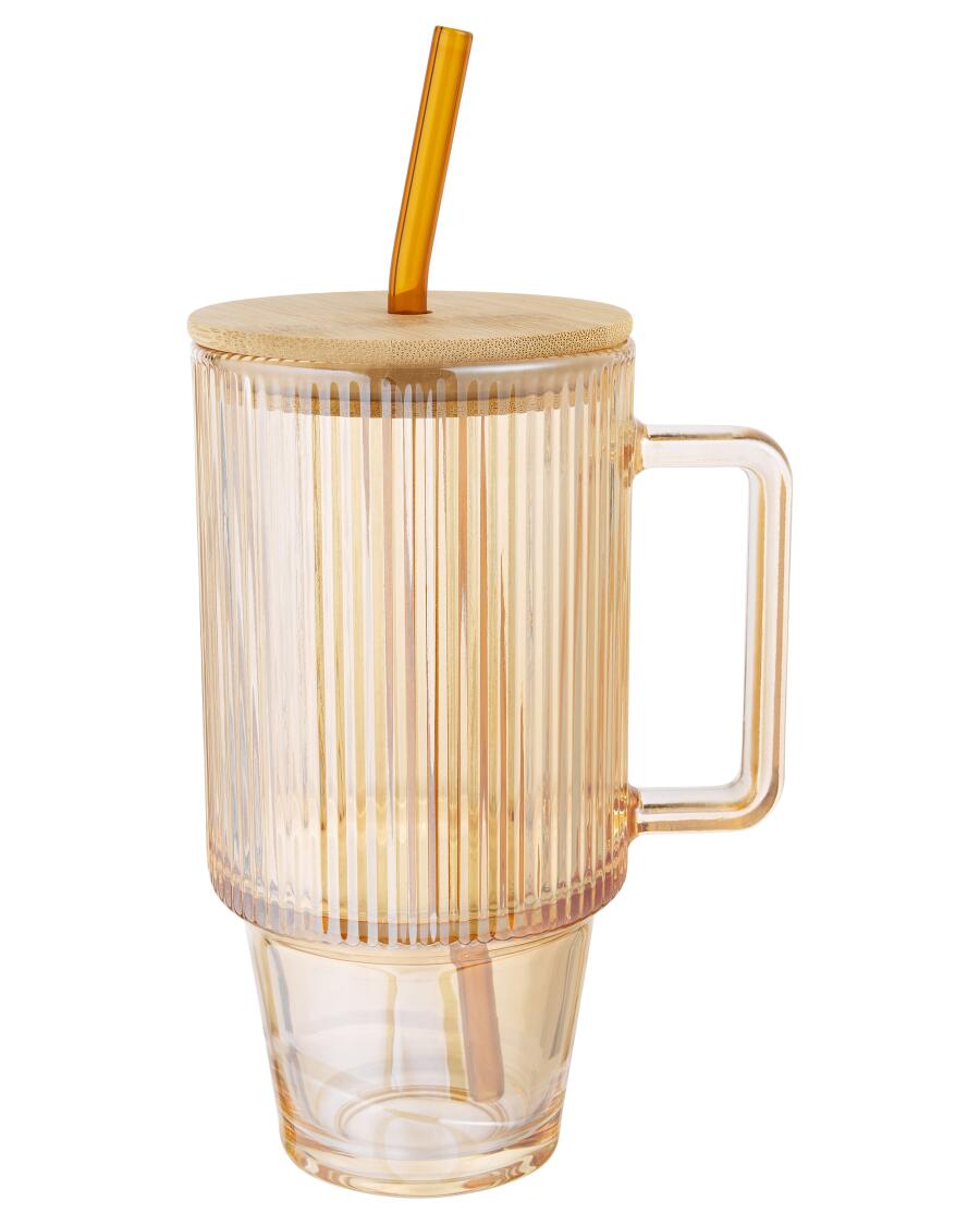 Trinkglas in Pokalform orange