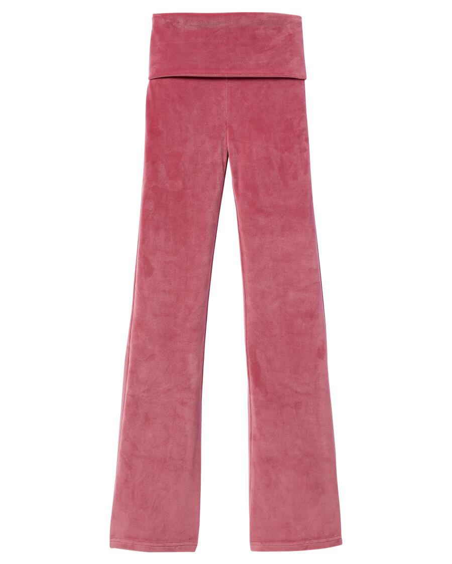 Bootcut-Leggings aus Samt altrosa