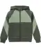 Sport sweatjack met nylon inzetstukken kaki