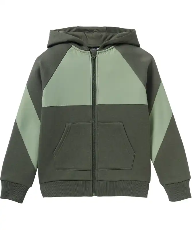 Sport sweatjack met nylon inzetstukken