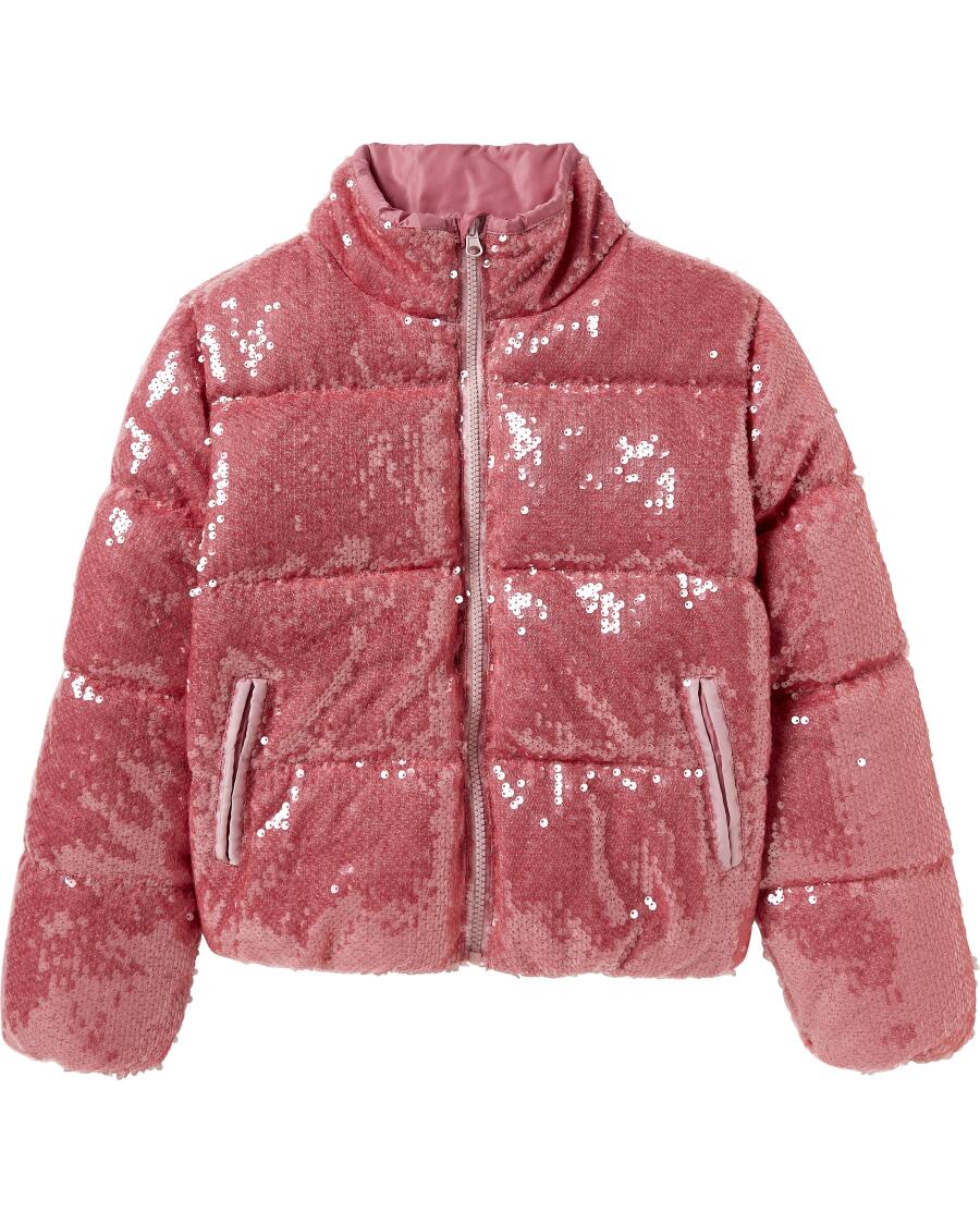 Winter-Steppjacke mit Pailletten rosa