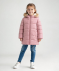 Wattierter Steppmantel in Samtoptik rosa