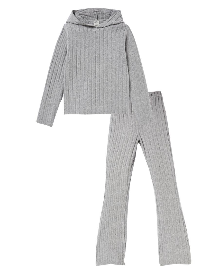 Shirt met lange mouwen + legging grijs gemeleerd