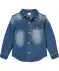 Jeanshemd mit abgerundetem Saum jeansblau dunkel