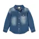 Jeanshemd mit abgerundetem Saum