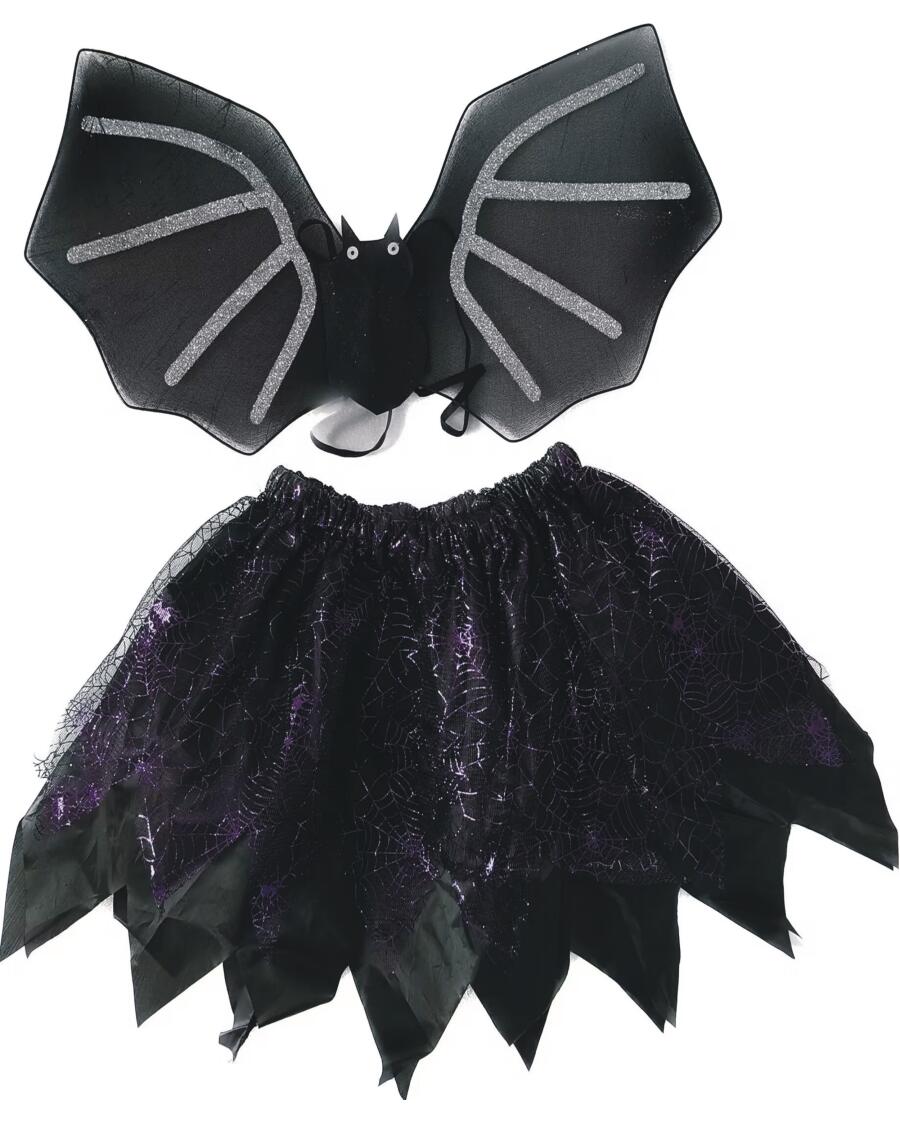Kinderkostüm Halloween lila/schwarz