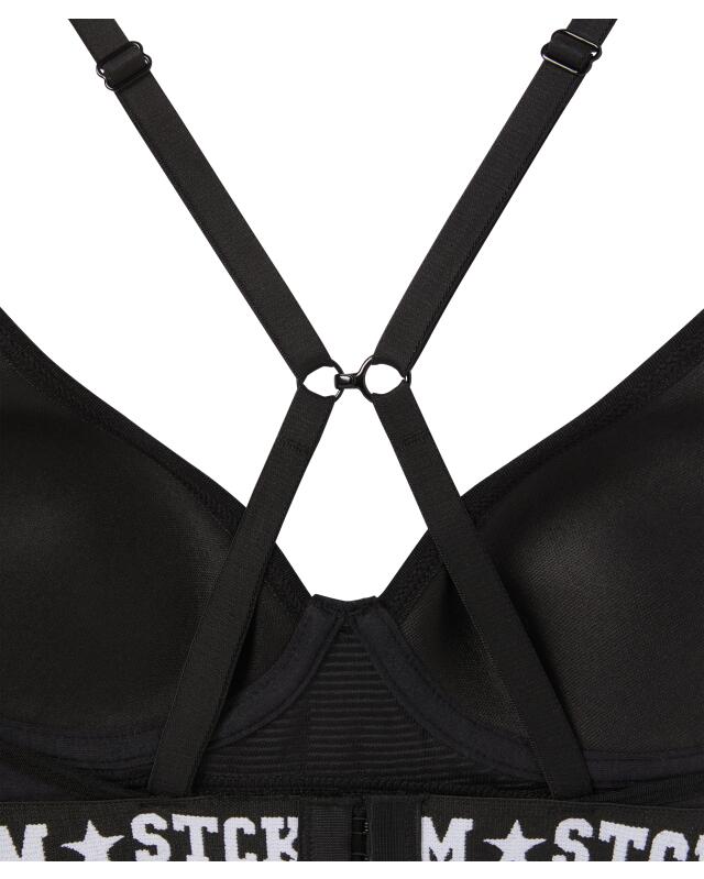 Soft bras with lettering for girls, black (KiK Soft-BHs mit Schriftzügen (schwarz)) — KiK, authentic German product in Morocco