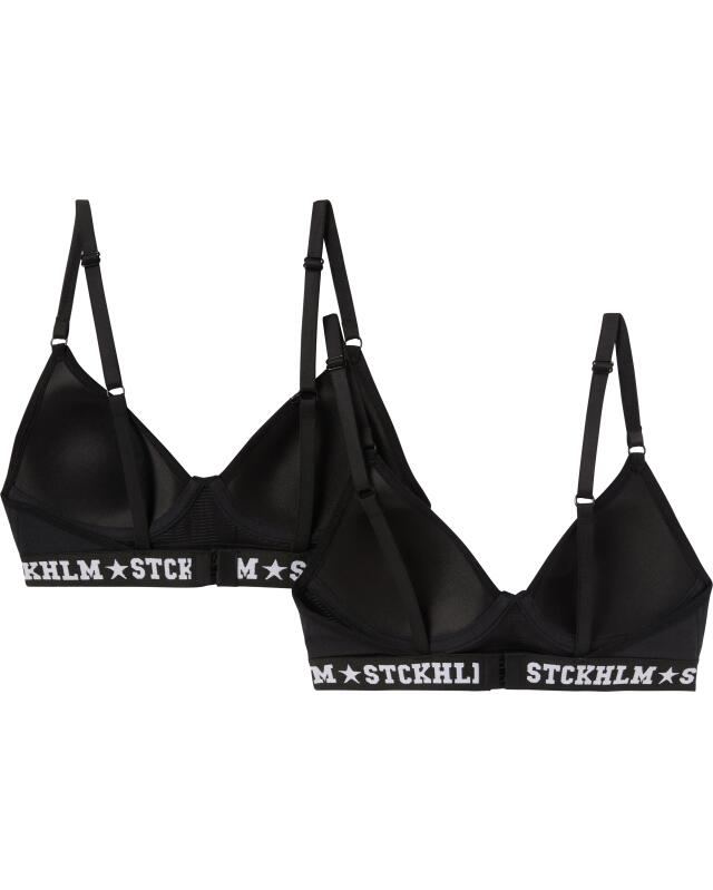 Soft bras with lettering for girls, black (KiK Soft-BHs mit Schriftzügen (schwarz)) — KiK, authentic German product in Morocco