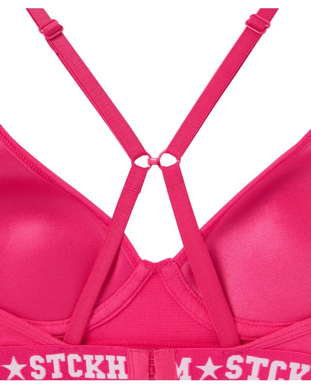 Soutiens-gorge souples à inscriptions fille, rose vif (KiK Soft-BHs mit Schriftzügen (pink)) — KiK, produit allemand authentique au Maroc