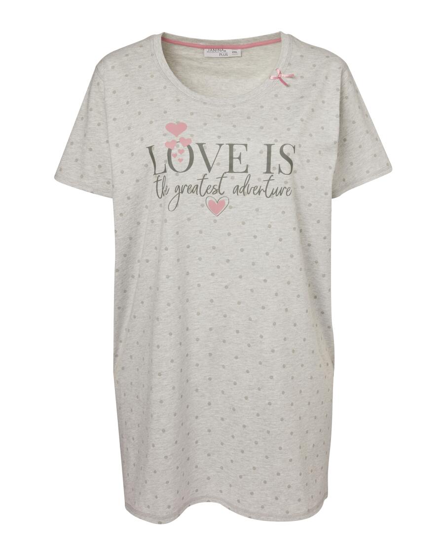 Bigshirt mit Allover-Print grau melange